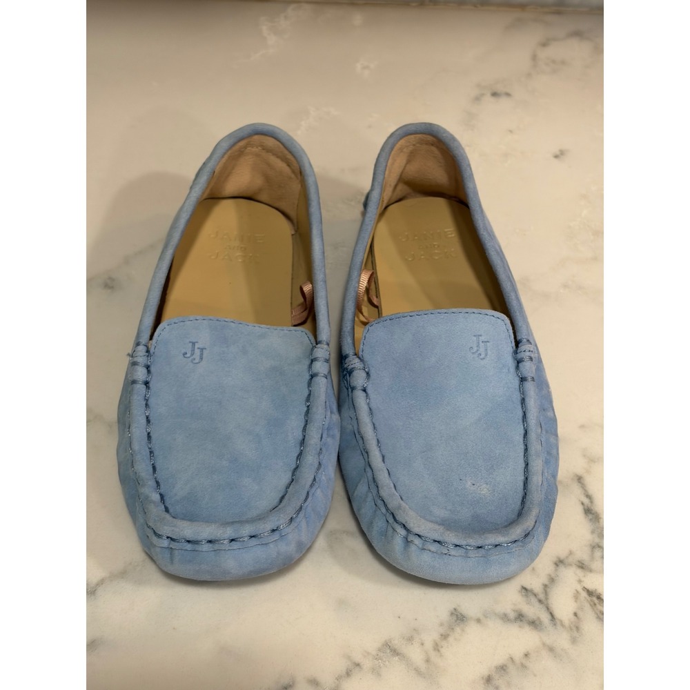 Janie and Jack Kids Blue Suede Driving Loafers Moccasins Size 12 100045678